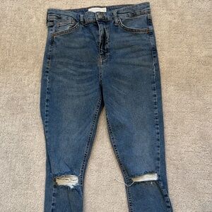 Topshop Jamie Distressed Skinny Jeans, Size 30